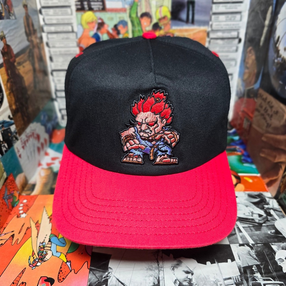 Street Fighter Akuma SuperRare Embroidered Y2K Anime Japan Gaming Snapback Hat